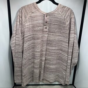 Roundtree & Yorke Henley Shirt Men’s Large Gray Long Sleeve